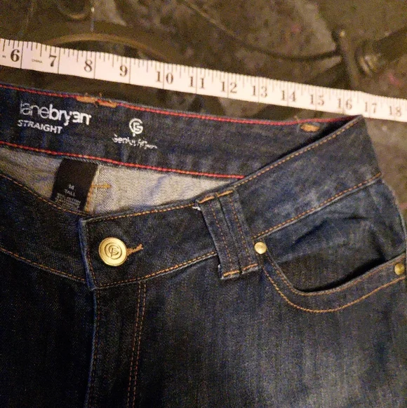 Lane Bryant Womens Dark Wash Straight Leg Jeans Size 14 Tall - Picture 8 of 10